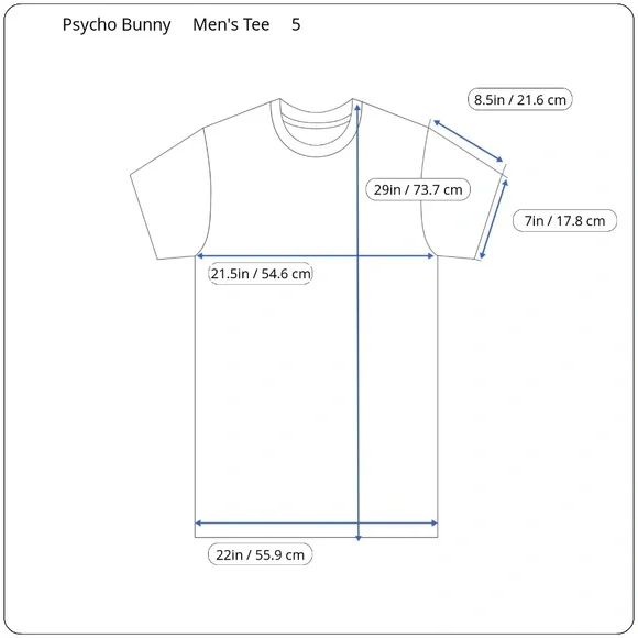 Psycho Bunny Men's Classic V Neck S/S T-Shirt Size Medium Light Blue - Picture 5 of 8